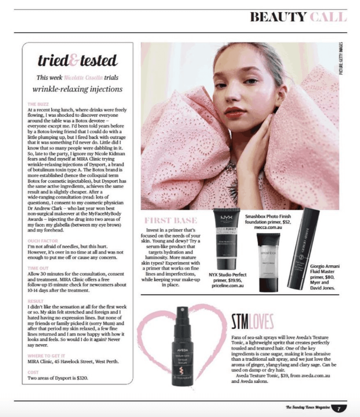 Mira clinic wrinkle relaxers in media